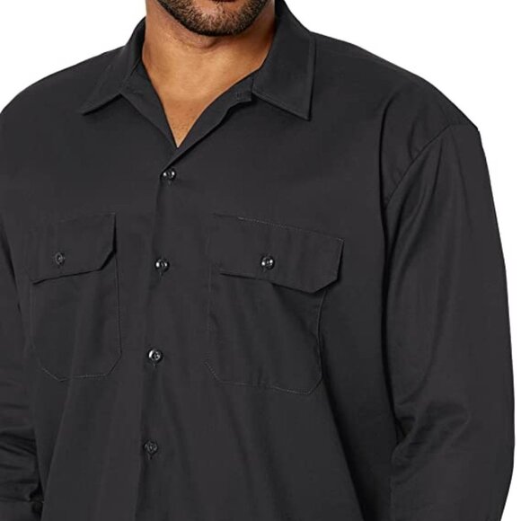 New Dickies Relax Fit 574 Long Tail Work Shirt Men's Size XL Black Easy Care - Picture 5 of 12